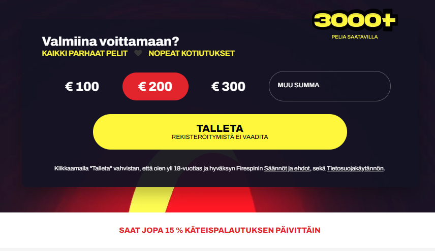 Firespin tarjoaa laatu pelit ja päivittäisen käteispalautuksen