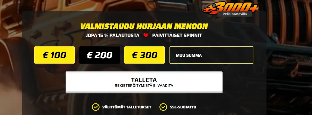 Hurjaa casino lupaa hurjaa menoa